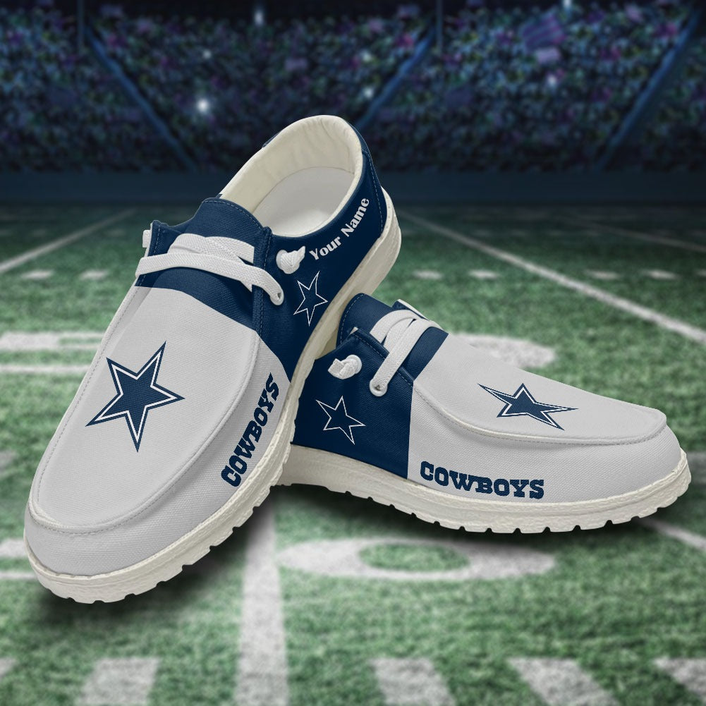 NFL Dallas Cowboys Custom Name Hey Dude Shoes 14 M79