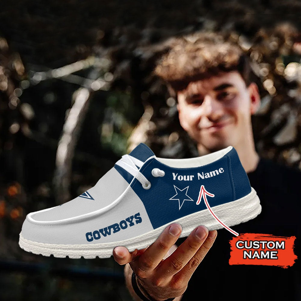 NFL Dallas Cowboys Custom Name Hey Dude Shoes 14 M79
