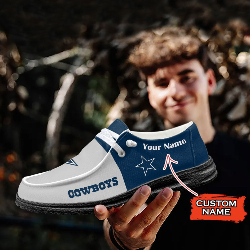 NFL Dallas Cowboys Custom Name Hey Dude Shoes 14 M79