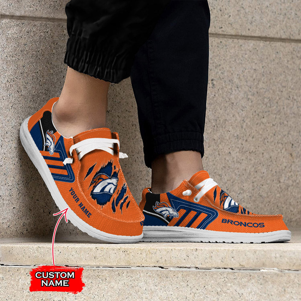 NFL Denver Broncos Custom Name Hey Dude Shoes 07 M7