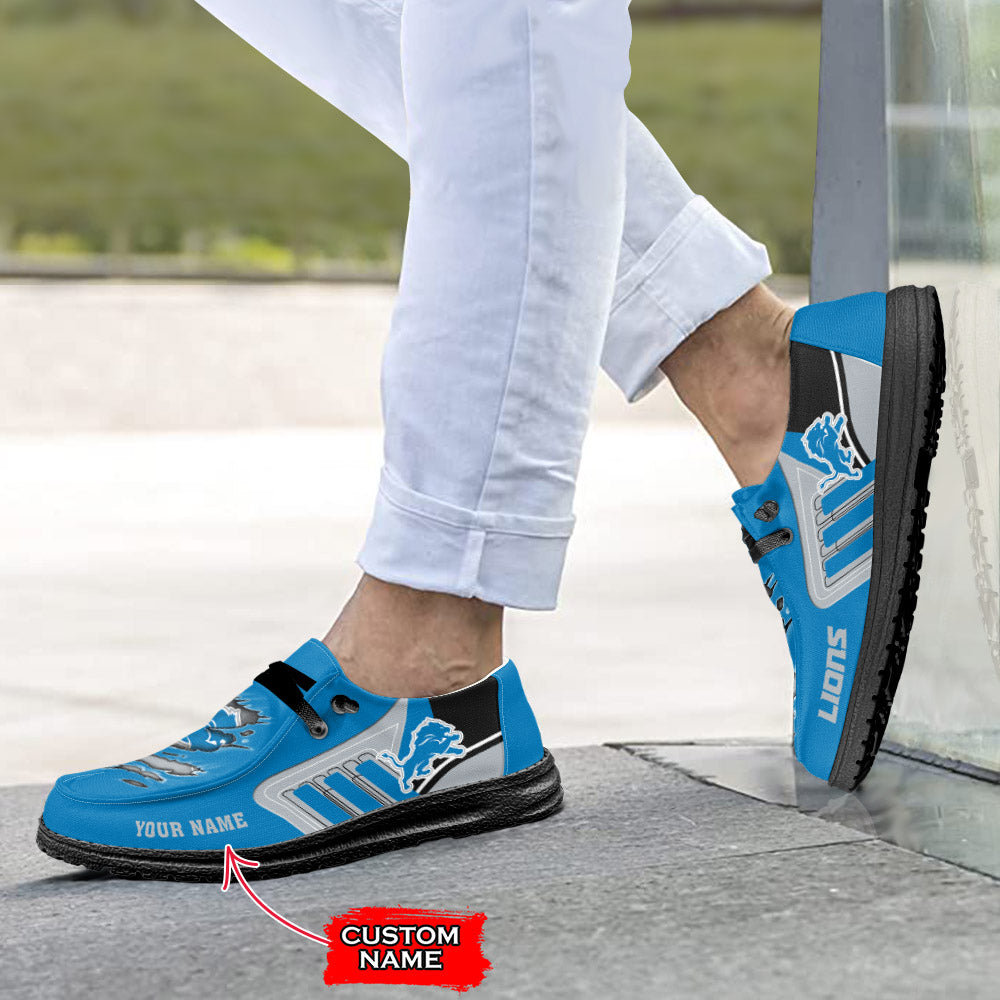 NFL Detroit Lions Custom Name Hey Dude Shoes 07 M7