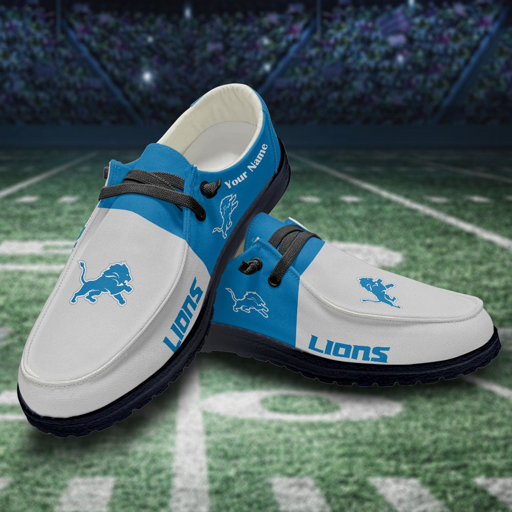 NFL Detroit Lions Custom Name Hey Dude Shoes 09 M12