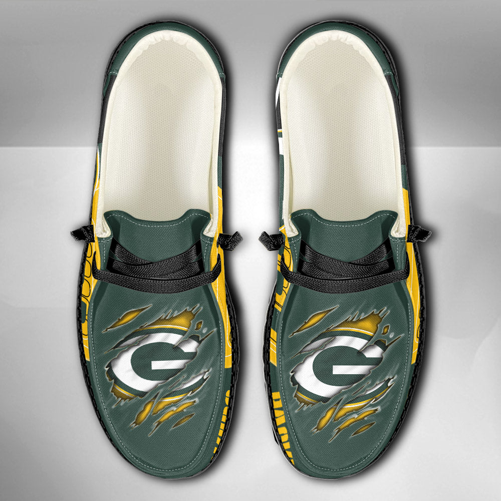 NFL Green Bay Packers Custom Name Hey Dude Shoes 07 M7