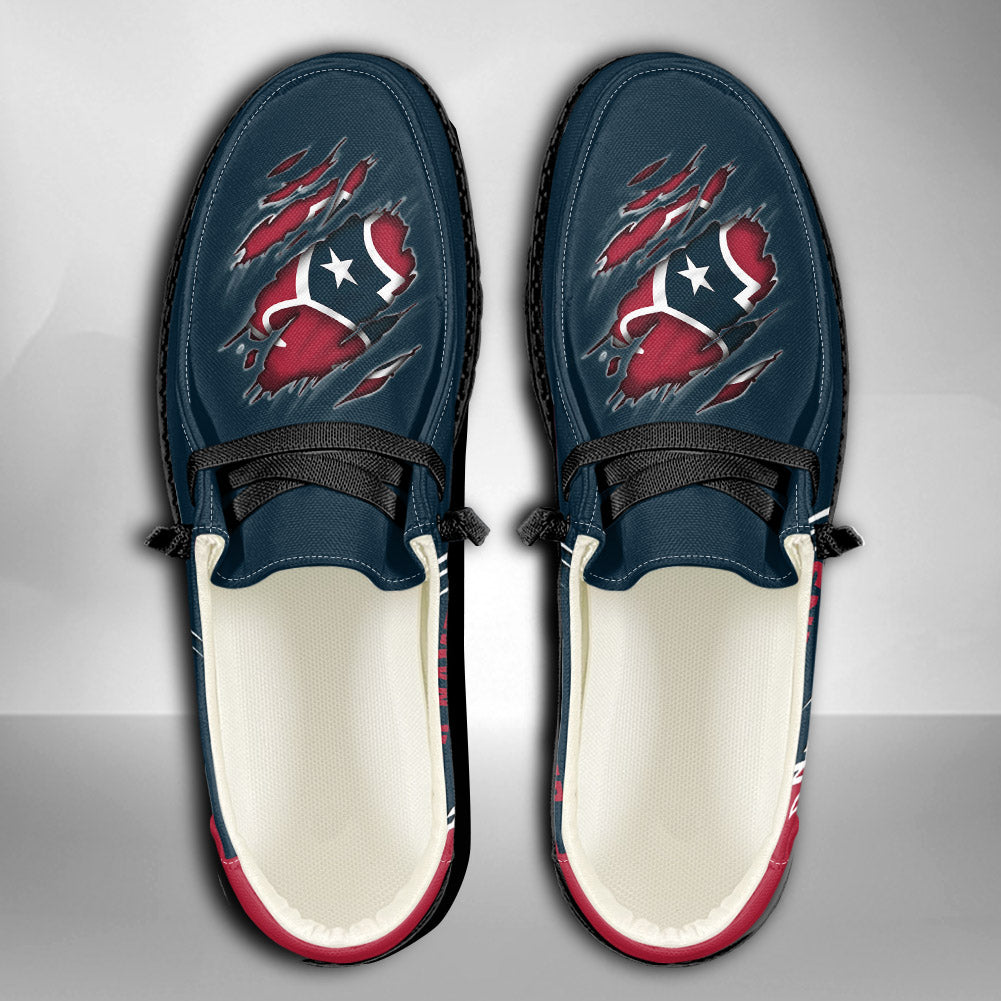 NFL Houston Texans Custom Name Hey Dude Shoes 06 M7