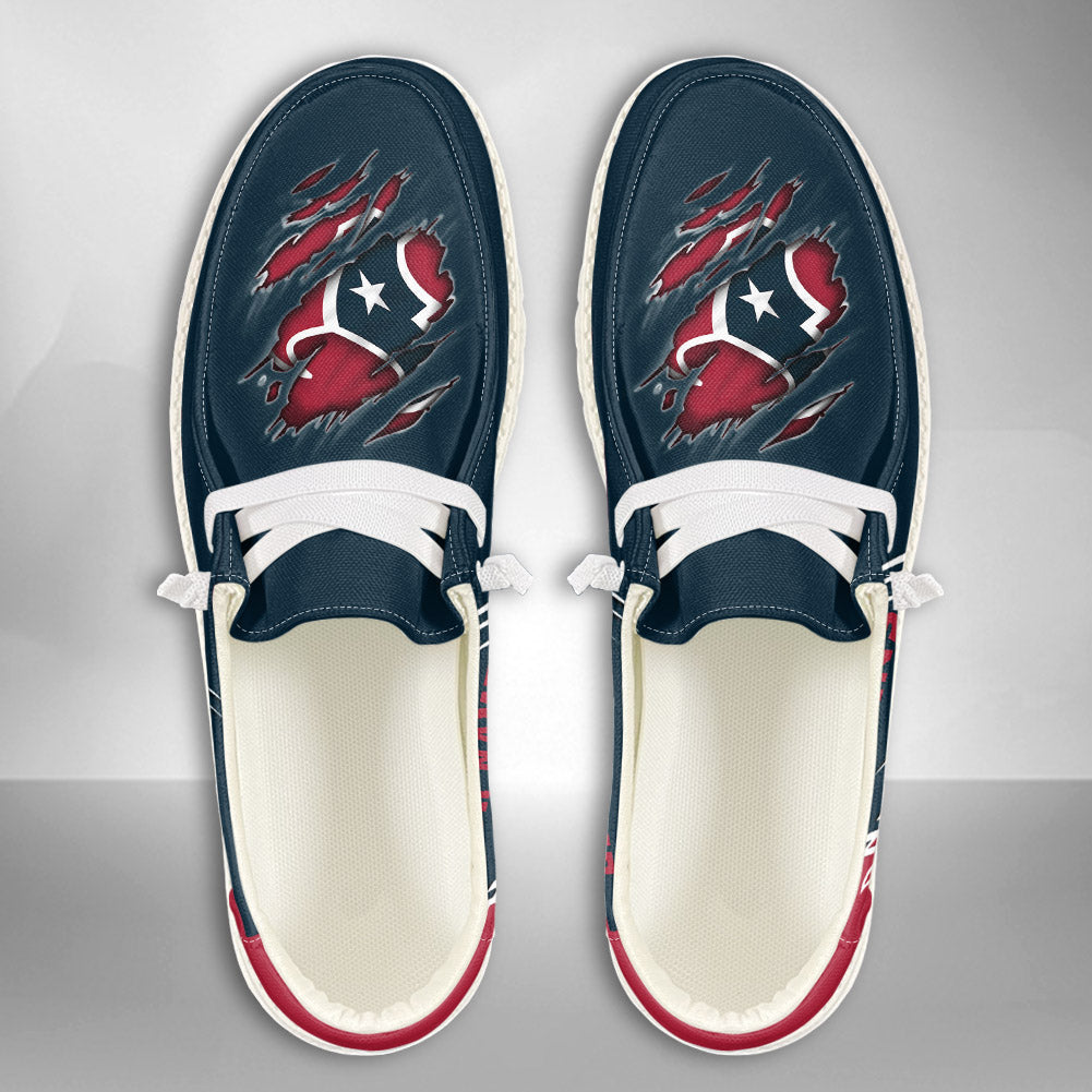 NFL Houston Texans Custom Name Hey Dude Shoes 06 M7