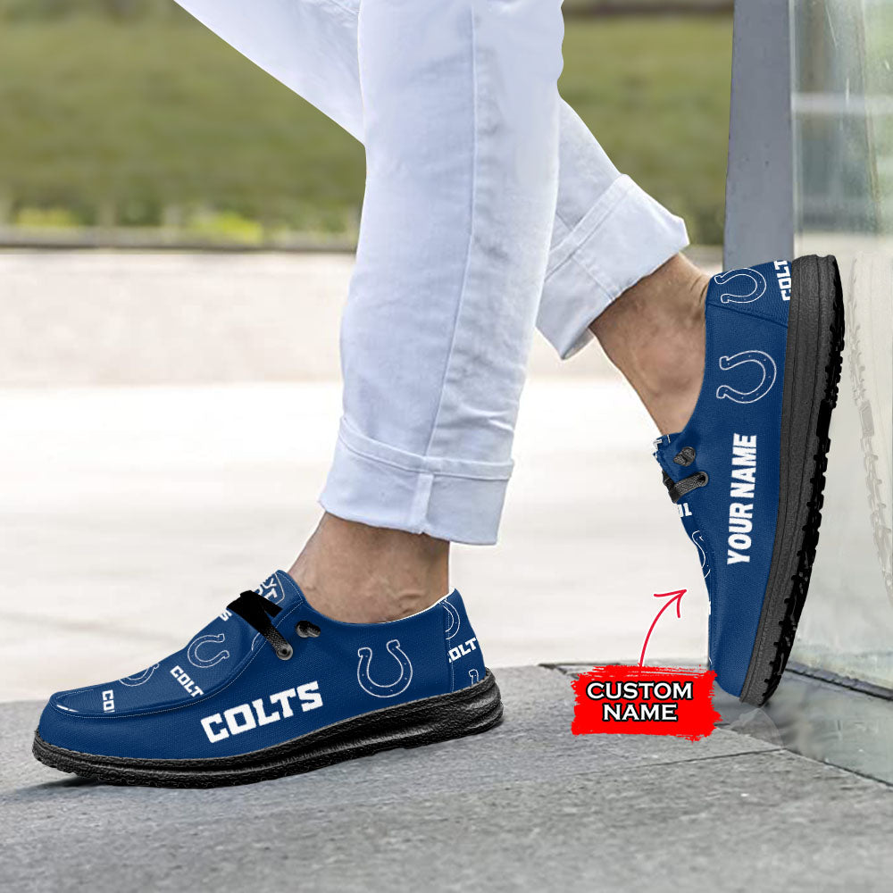 NFL Indianapolis Colts - Custom Name Hey Dude Shoes X03