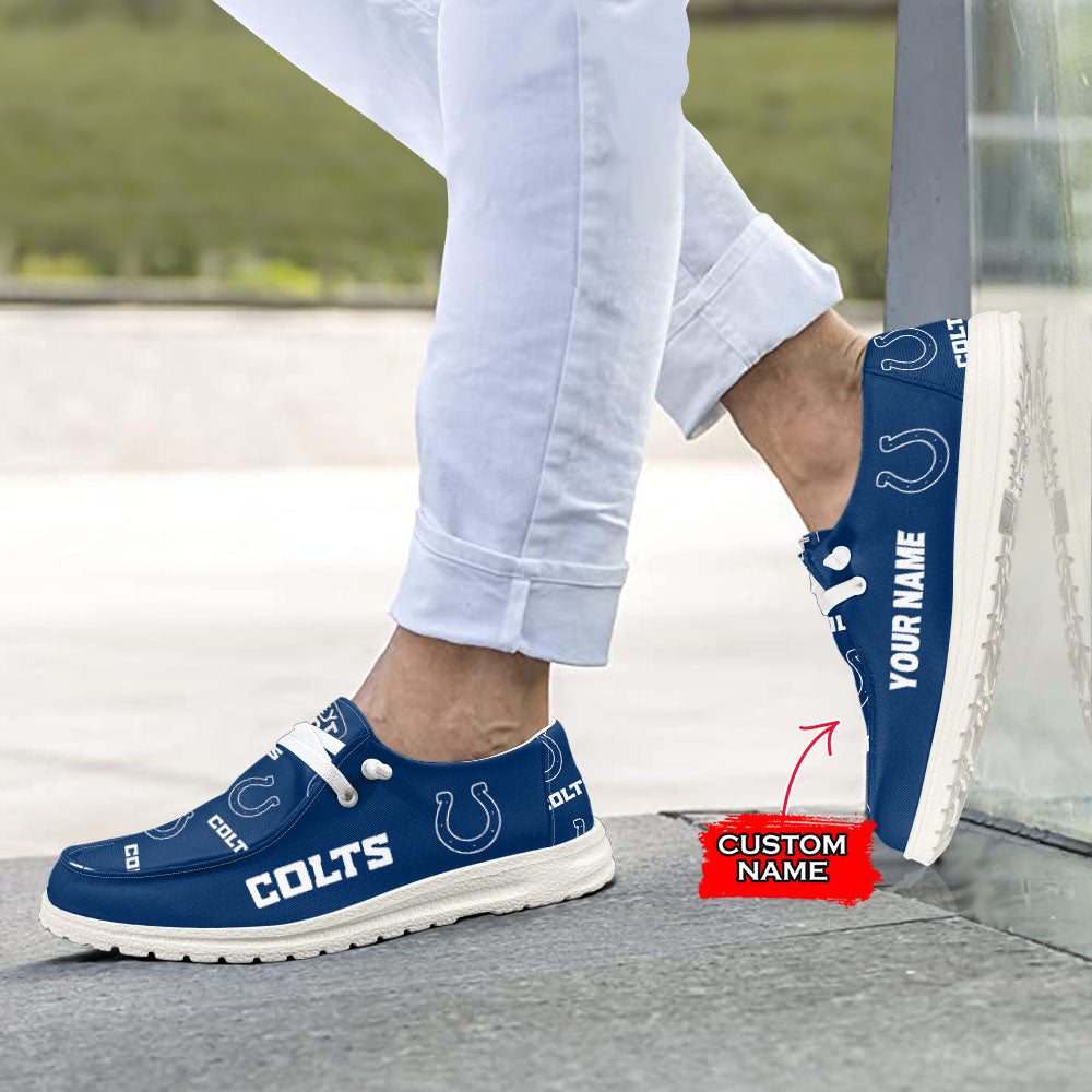 NFL Indianapolis Colts - Custom Name Hey Dude Shoes X03