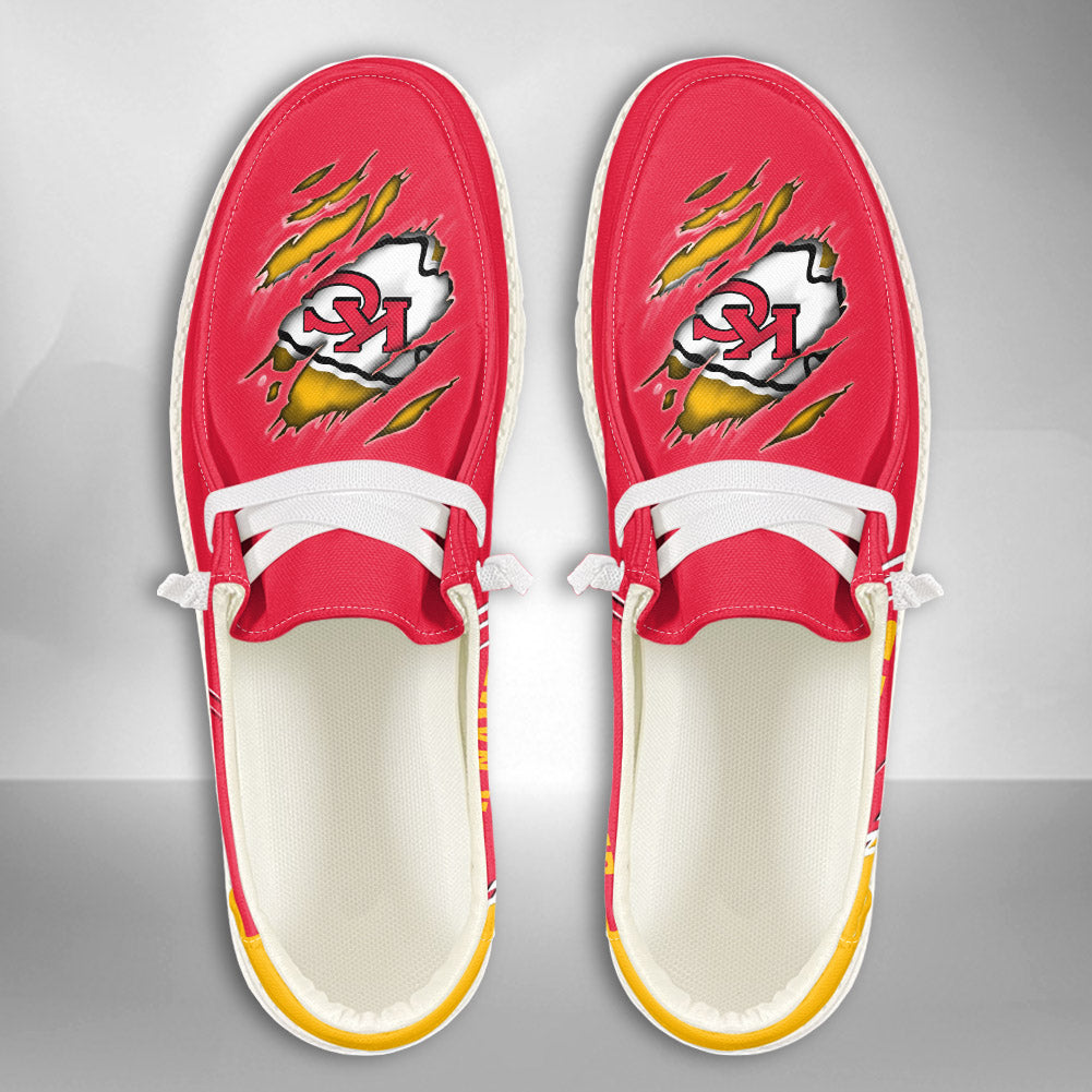 NFL Kansas City Chiefs Custom Name Hey Dude Shoes 06 M7