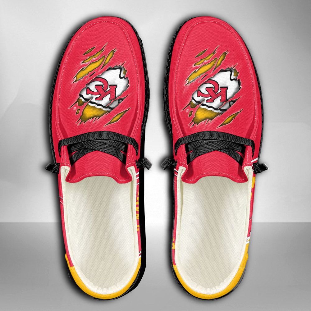 NFL Kansas City Chiefs Custom Name Hey Dude Shoes 06 M7