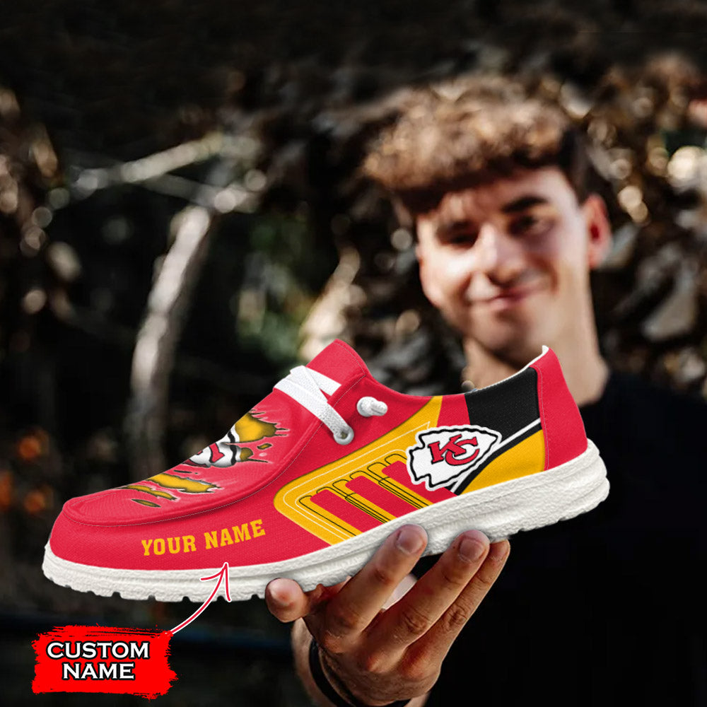 NFL Kansas City Chiefs Custom Name Hey Dude Shoes 07 M7