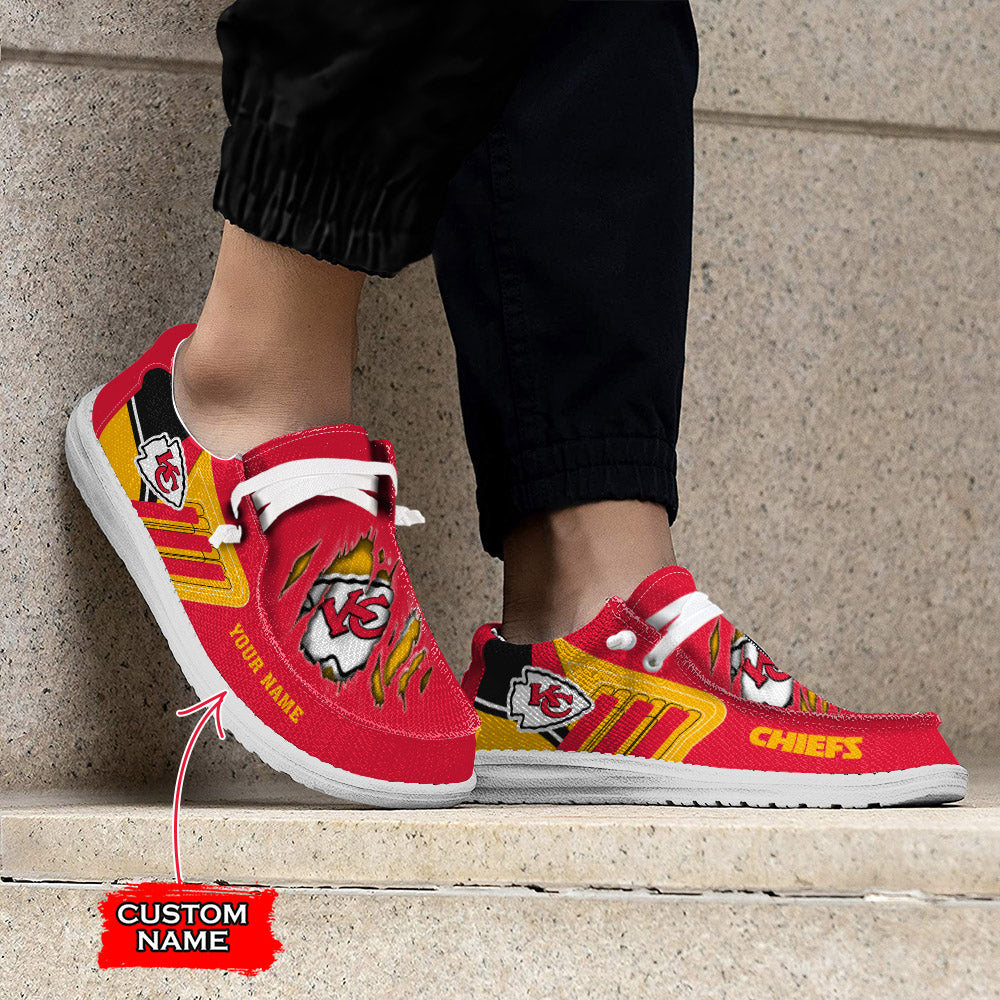 NFL Kansas City Chiefs Custom Name Hey Dude Shoes 07 M7