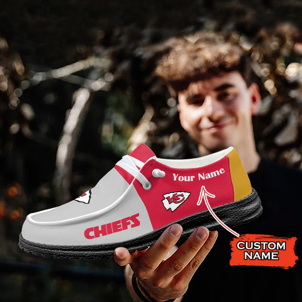 NFL Kansas City Chiefs Custom Name Hey Dude Shoes 09 M12