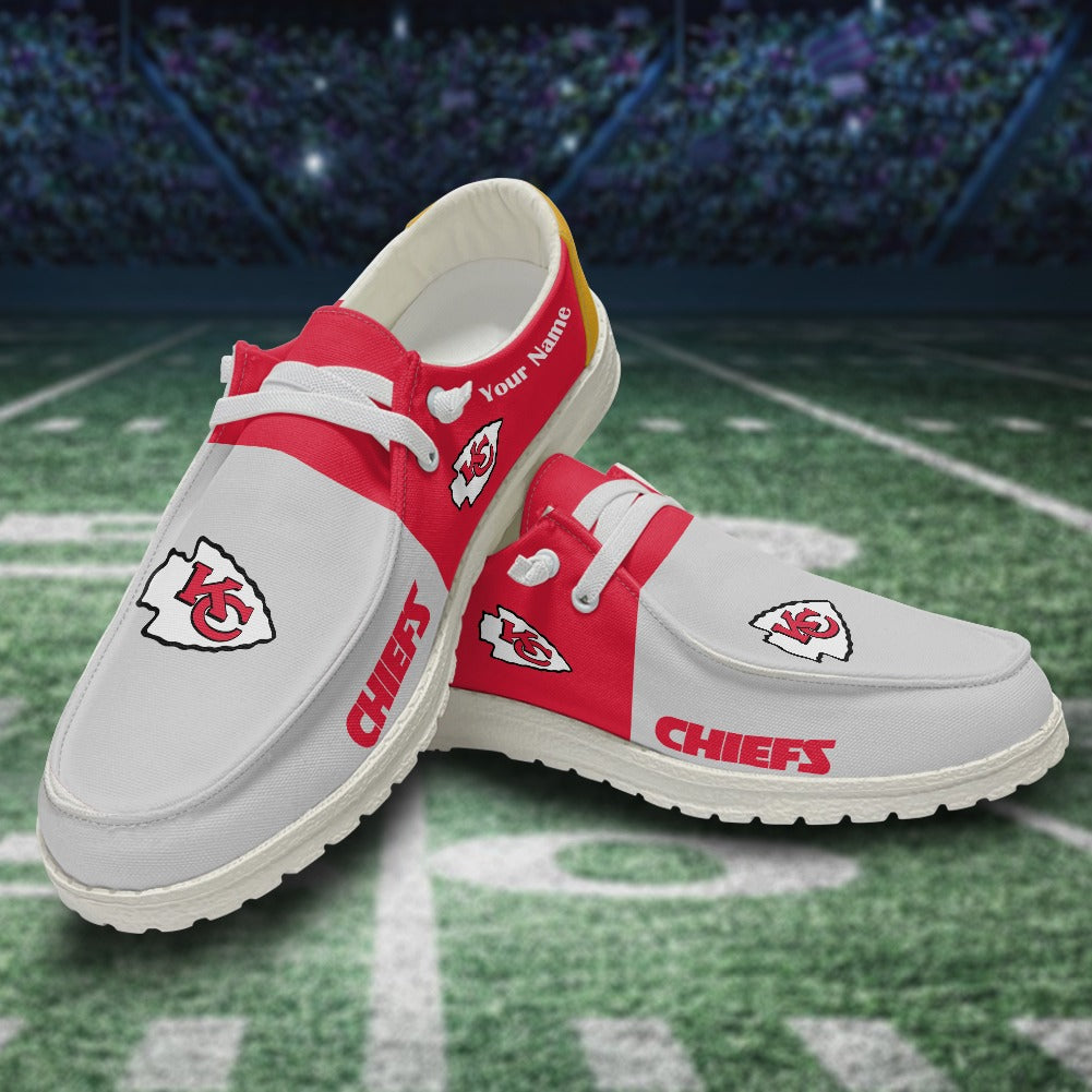 NFL Kansas City Chiefs Custom Name Hey Dude Shoes 09 M12