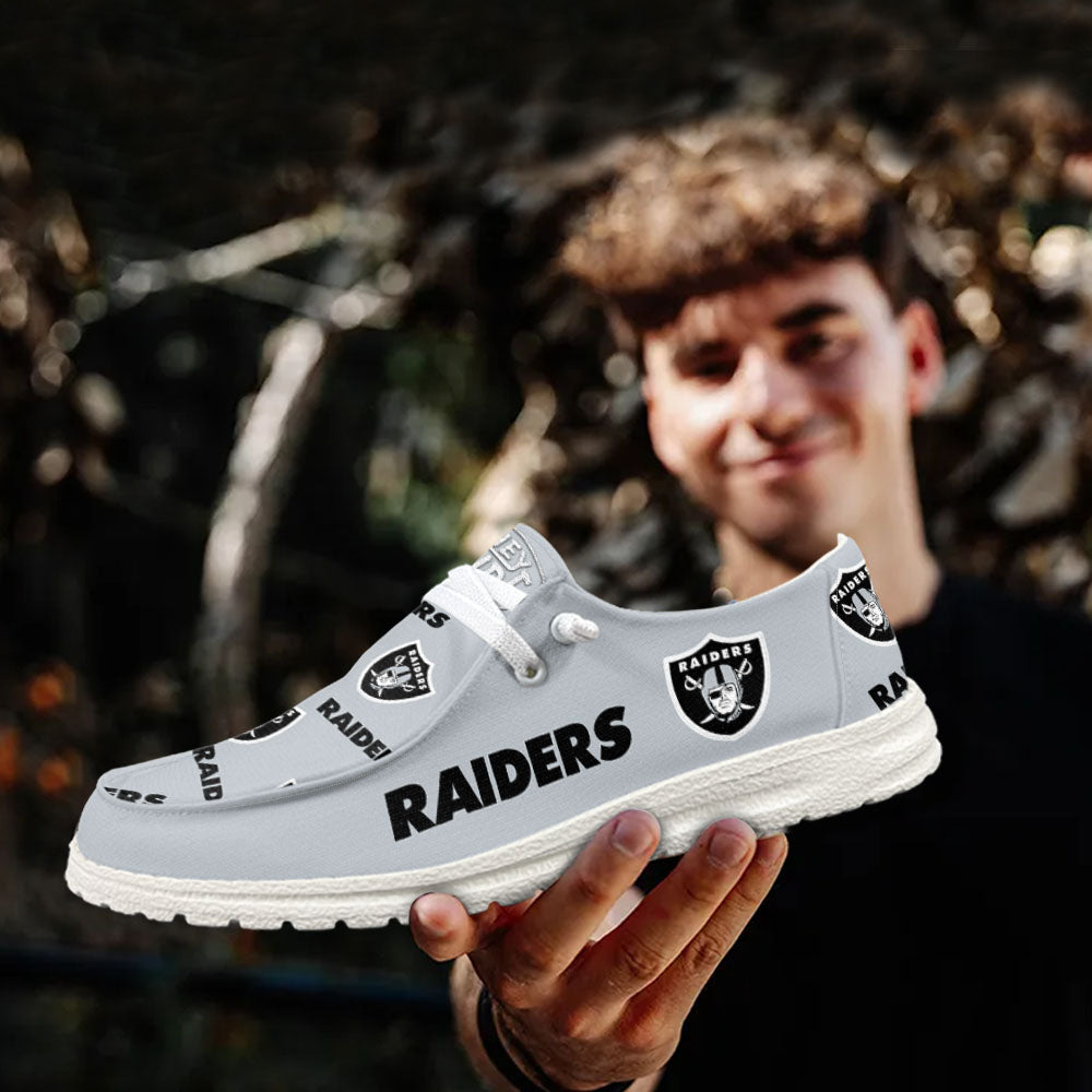 NFL Las Vegas Raiders - Custom Name Hey Dude Shoes X03