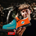 NFL Miami Dolphins Custom Name Hey Dude Shoes 08 M12