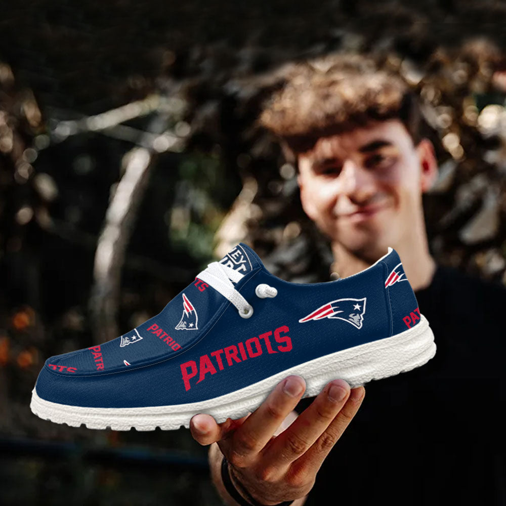 NFL New England Patriots - Custom Name Hey Dude Shoes X03