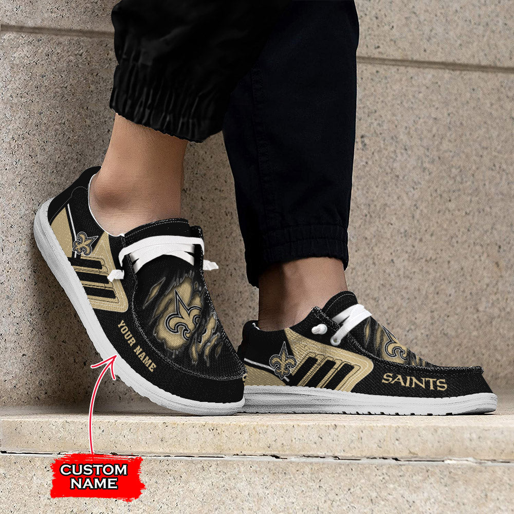 NFL New Orleans Saints Custom Name Hey Dude Shoes 07 M7