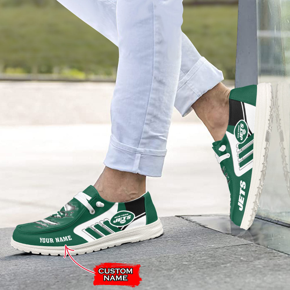 NFL New York Jets Custom Name Hey Dude Shoes 07 M7