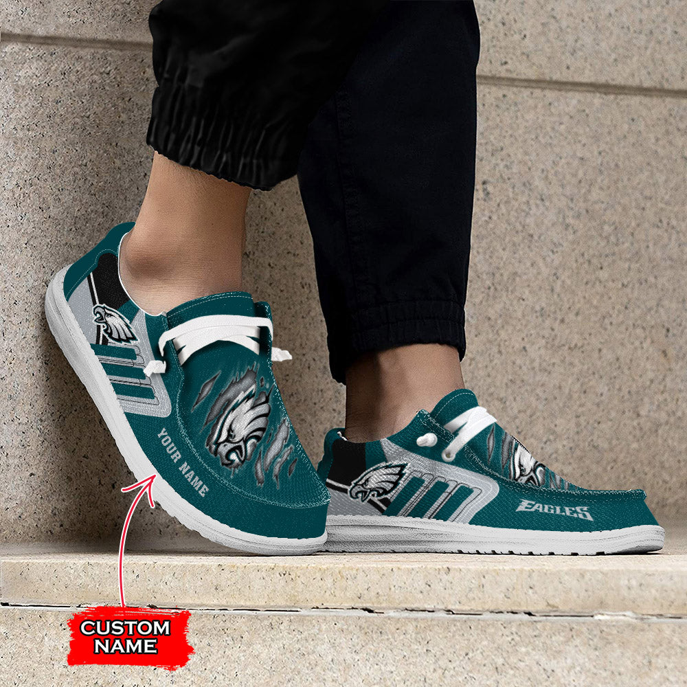 NFL Philadelphia Eagles Custom Name Hey Dude Shoes 07 M7