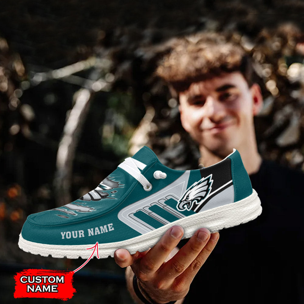 NFL Philadelphia Eagles Custom Name Hey Dude Shoes 07 M7