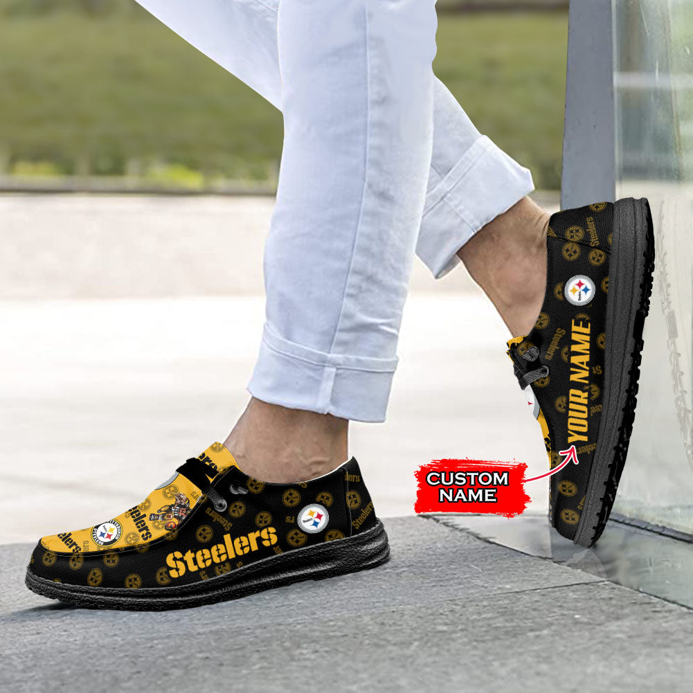 NFL Pittsburgh Steelers Custom Name Hey Dude Shoes 01 M22