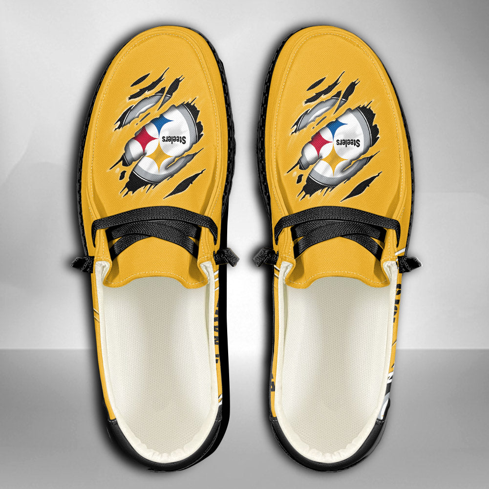 NFL Pittsburgh Steelers Custom Name Hey Dude Shoes 06 M7