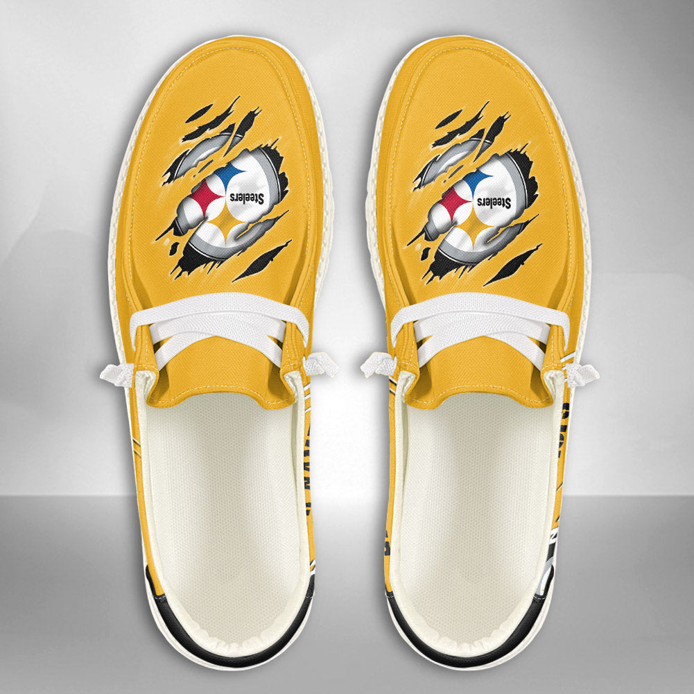 NFL Pittsburgh Steelers Custom Name Hey Dude Shoes 06 M7