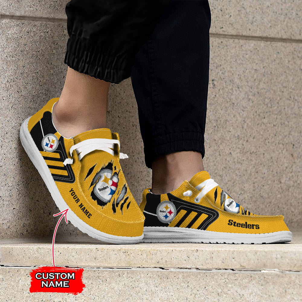 NFL Pittsburgh Steelers Custom Name Hey Dude Shoes 07 M7