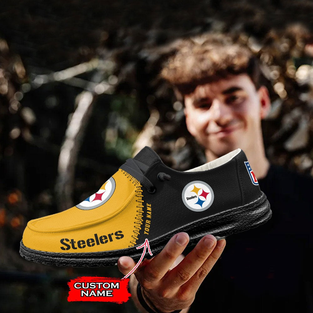 NFL Pittsburgh Steelers Custom Name Hey Dude Shoes 08 M12