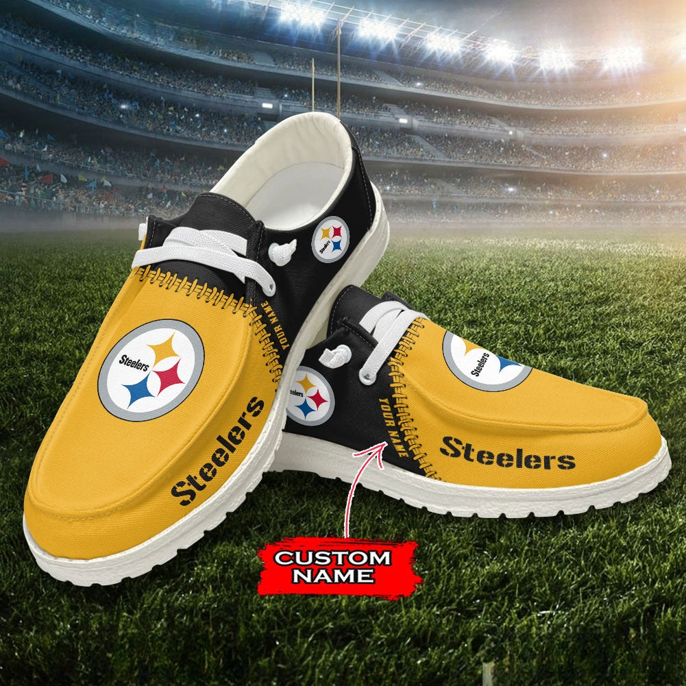 NFL Pittsburgh Steelers Custom Name Hey Dude Shoes 08 M12