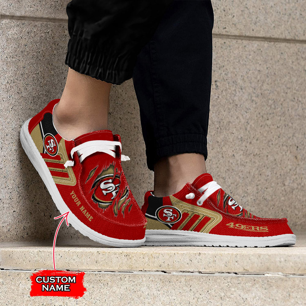 NFL San Francisco 49ers Custom Name Hey Dude Shoes 07 M7