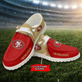 NFL San Francisco 49ers Custom Name Hey Dude Shoes 08 M12