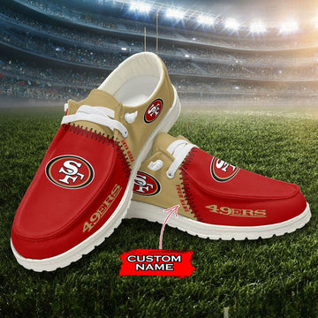 NFL San Francisco 49ers Custom Name Hey Dude Shoes 08 M12