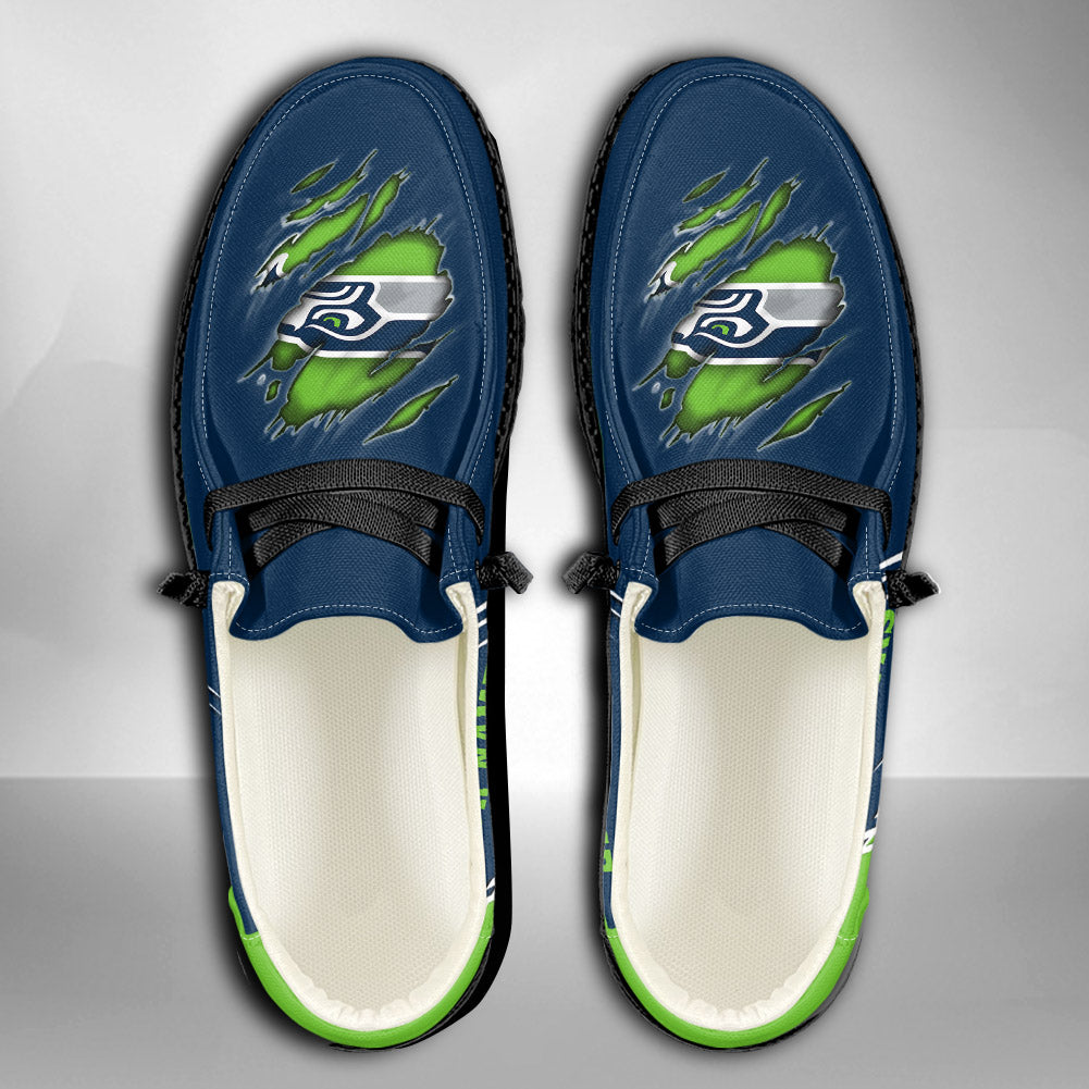 NFL Seattle Seahawks Custom Name Hey Dude Shoes 06 M7