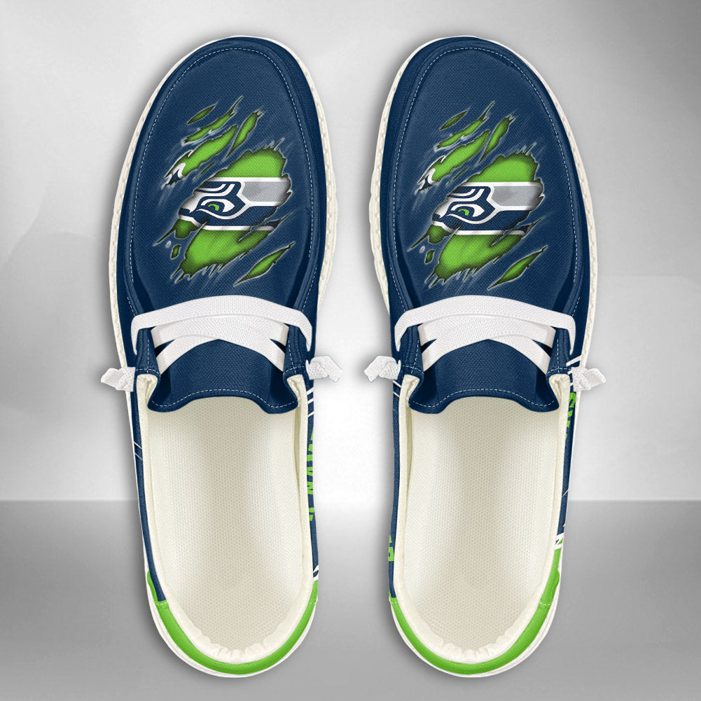 NFL Seattle Seahawks Custom Name Hey Dude Shoes 06 M7