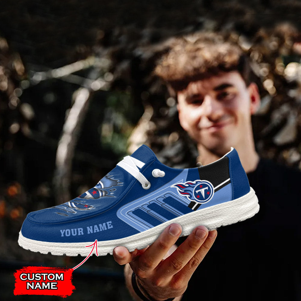 NFL Tennessee Titans Custom Name Hey Dude Shoes 07 M7