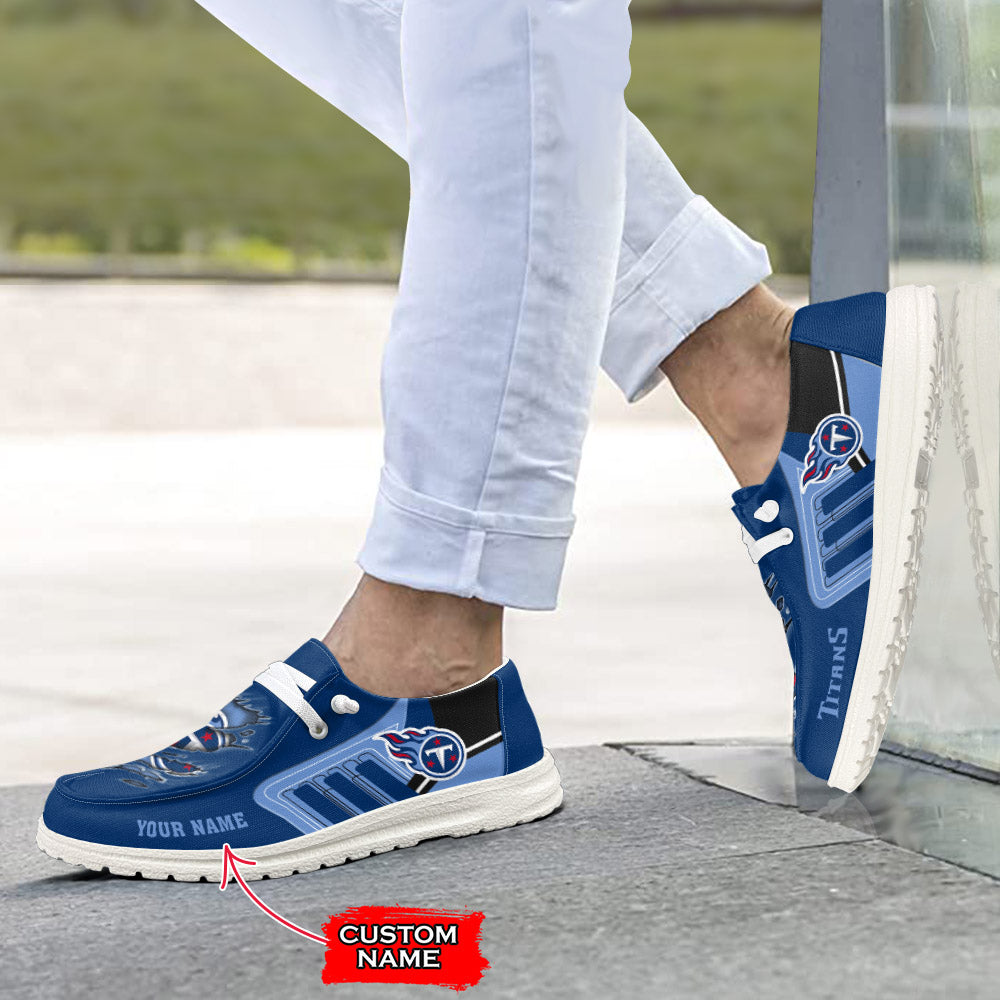 NFL Tennessee Titans Custom Name Hey Dude Shoes 07 M7