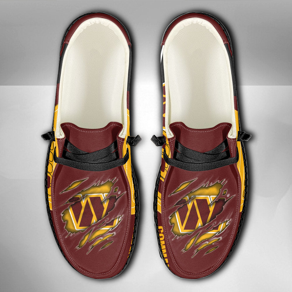NFL Washington Commanders Custom Name Hey Dude Shoes 07 M7