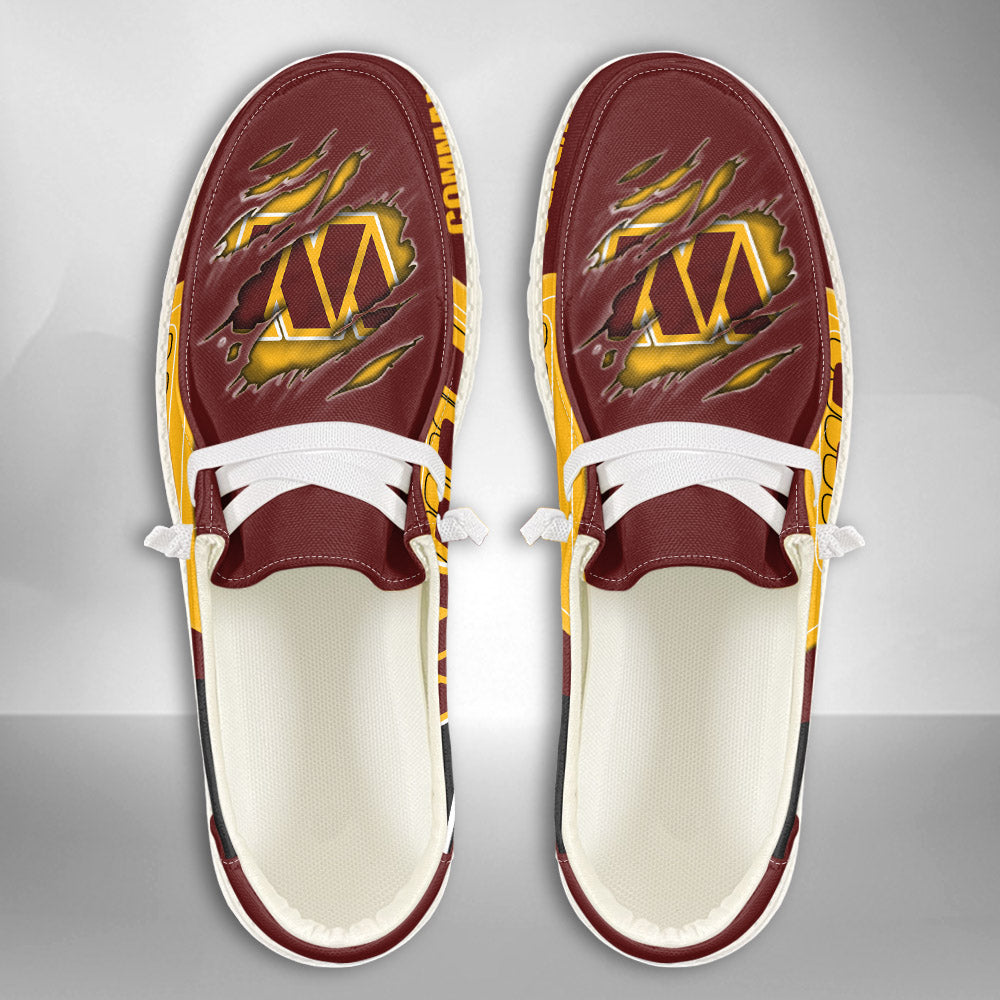 NFL Washington Commanders Custom Name Hey Dude Shoes 07 M7