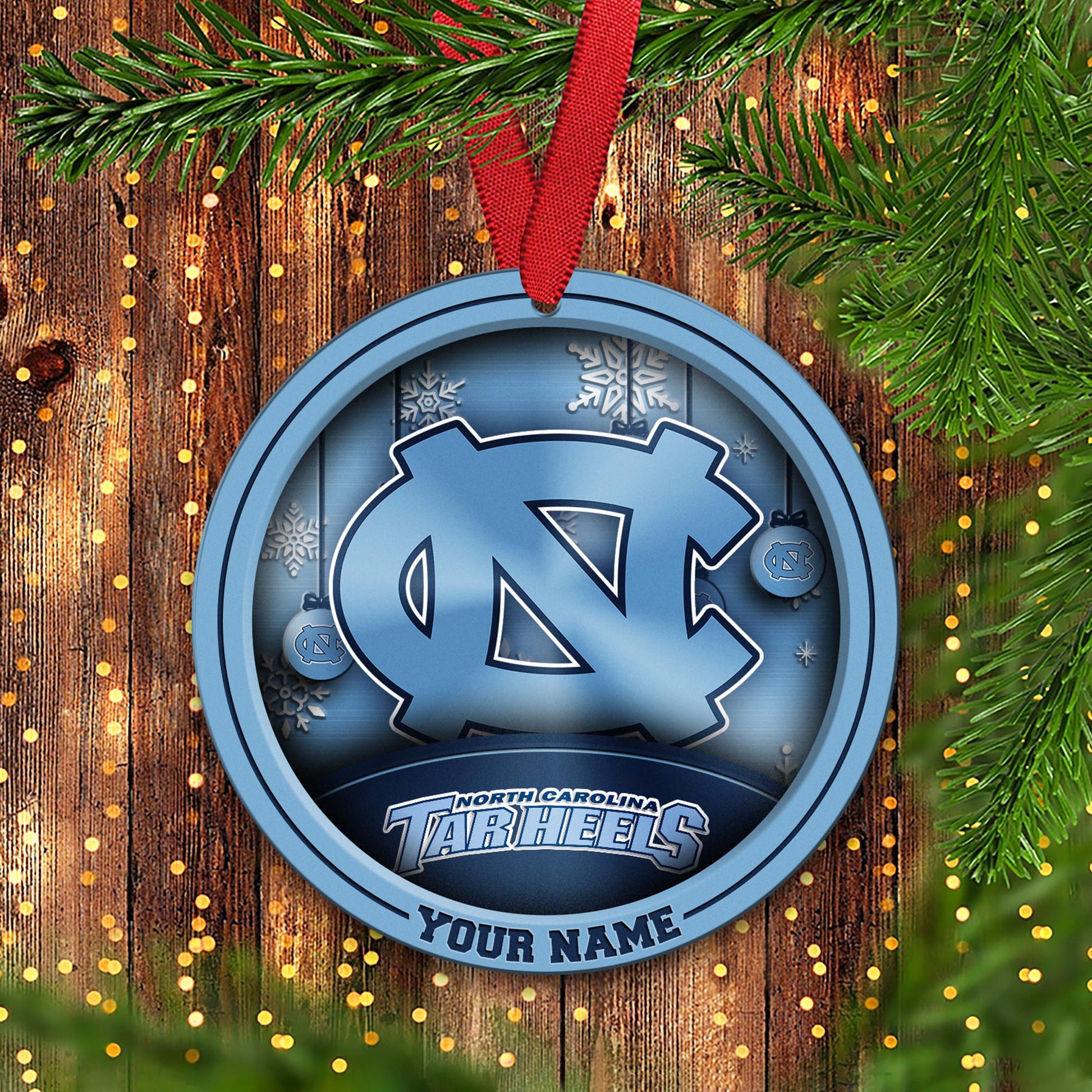 North Carolina Tar Heels Circle Aluminium Custom Ornament 2 Side Trending New Arrivals H52912 ETUG311023