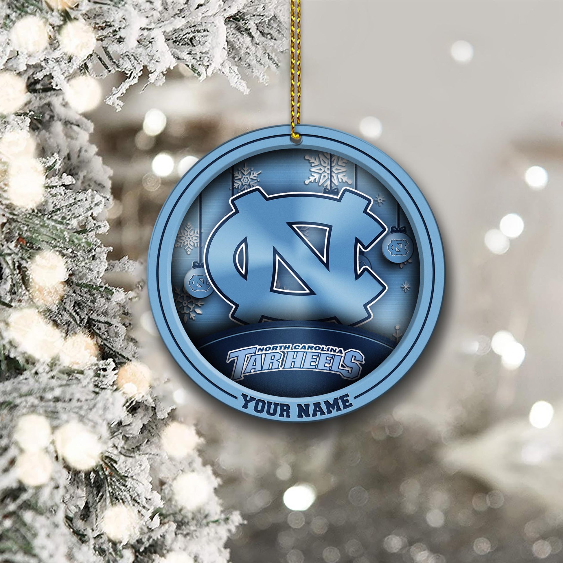 North Carolina Tar Heels Circle Aluminium Custom Ornament 2 Side Trending New Arrivals H52912 ETUG311023