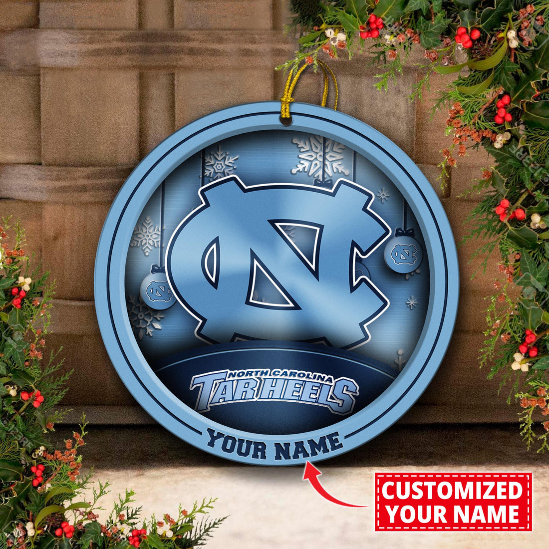 North Carolina Tar Heels Circle Aluminium Custom Ornament 2 Side Trending New Arrivals H52912 ETUG311023