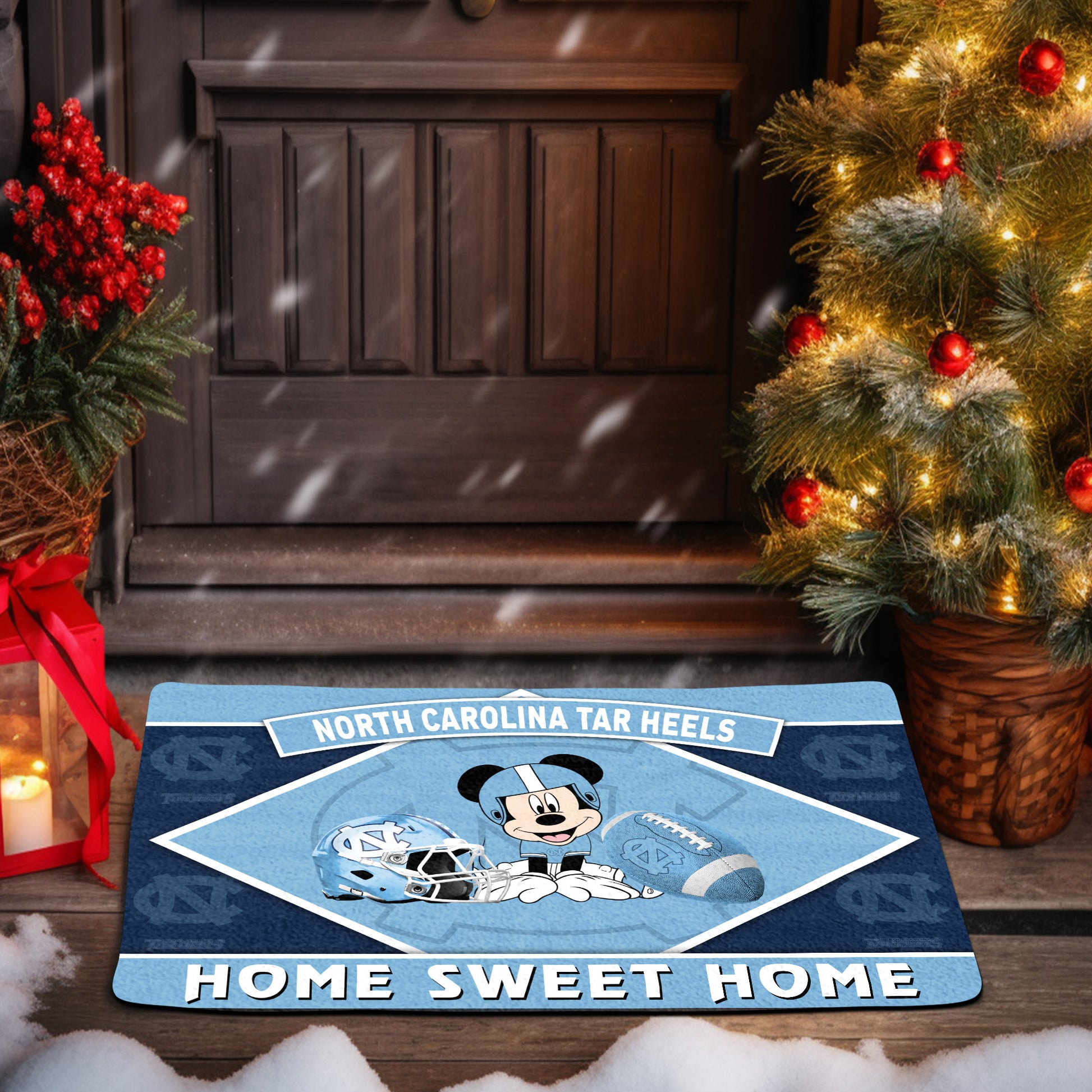 North Carolina Tar Heels Doormat, Sport Team And MK Doormat, FootBall Fan Gifts