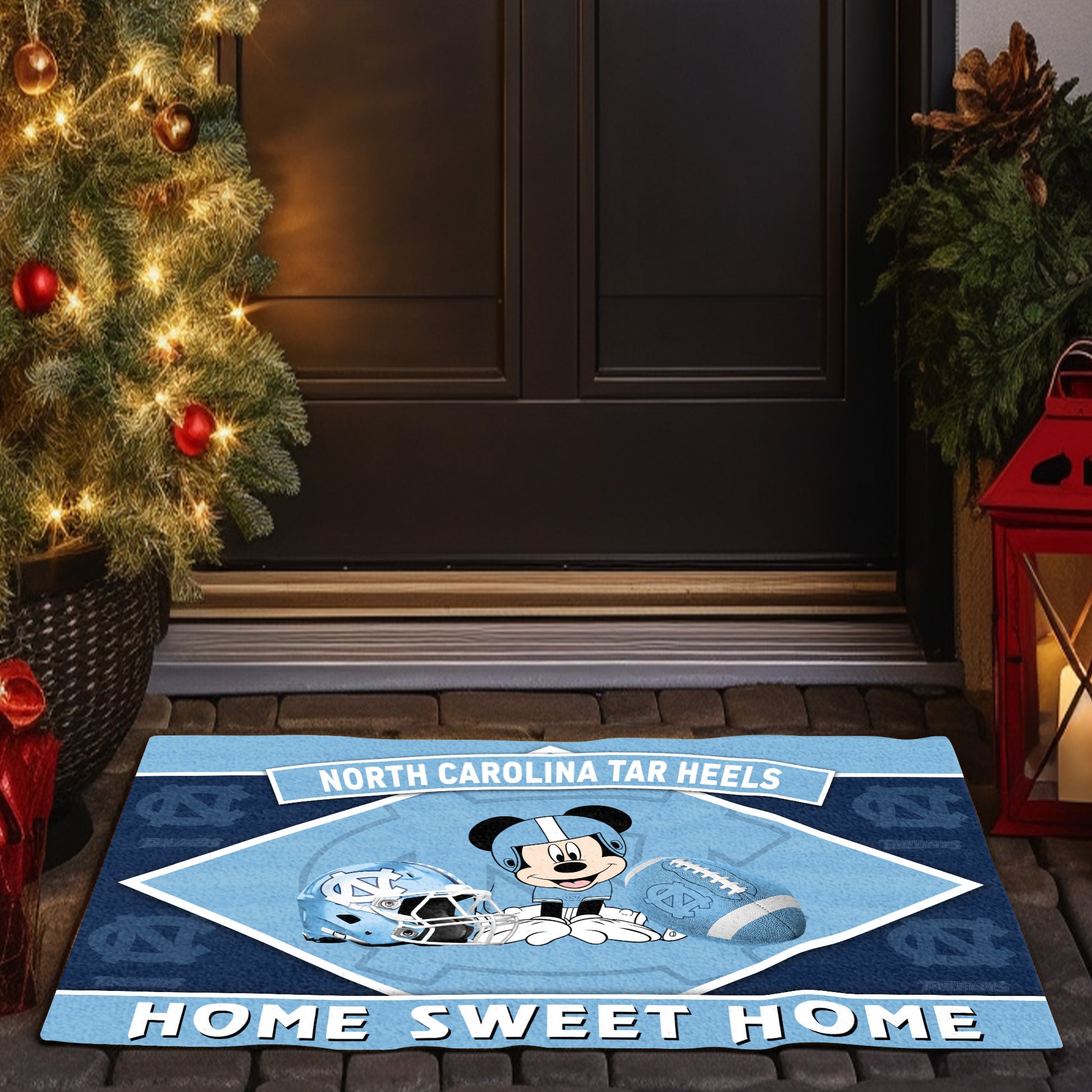North Carolina Tar Heels Doormat, Sport Team And MK Doormat, FootBall Fan Gifts