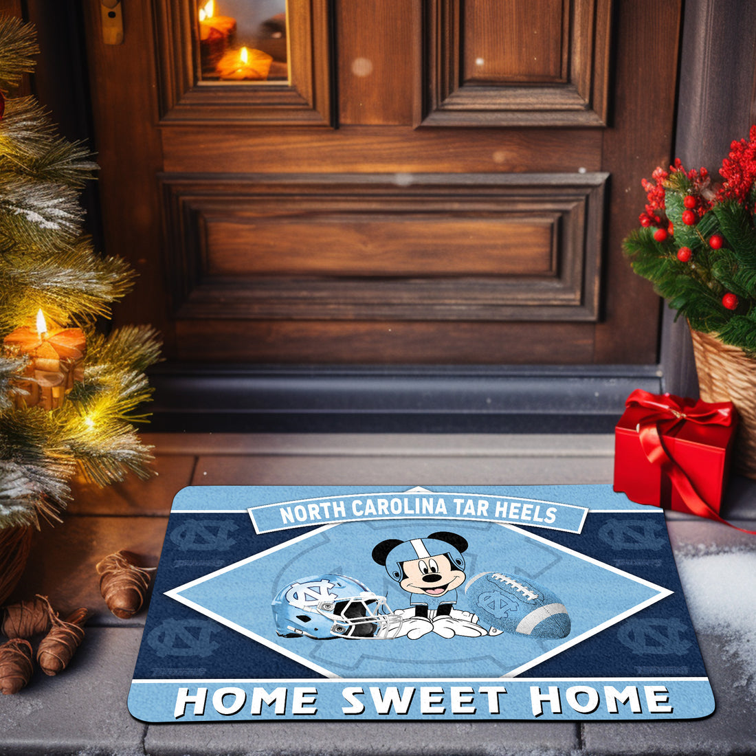 North Carolina Tar Heels Doormat, Sport Team And MK Doormat, FootBall Fan Gifts