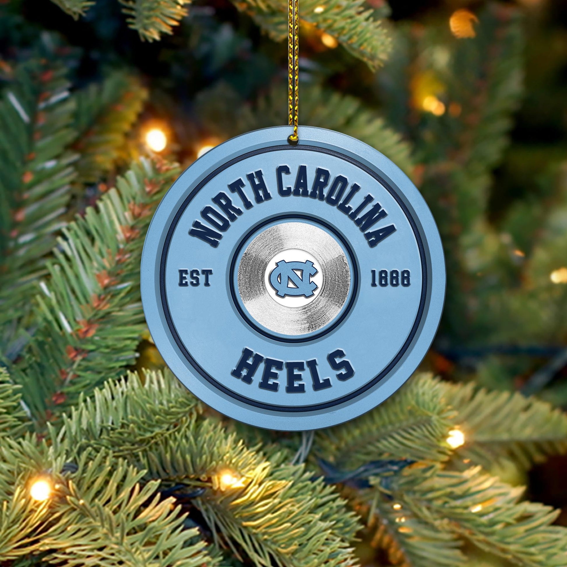 North Carolina Tar Heels Fitness Circle Aluminium Ornament 2 Side Trending New Arrivals H52883 ETUG311023