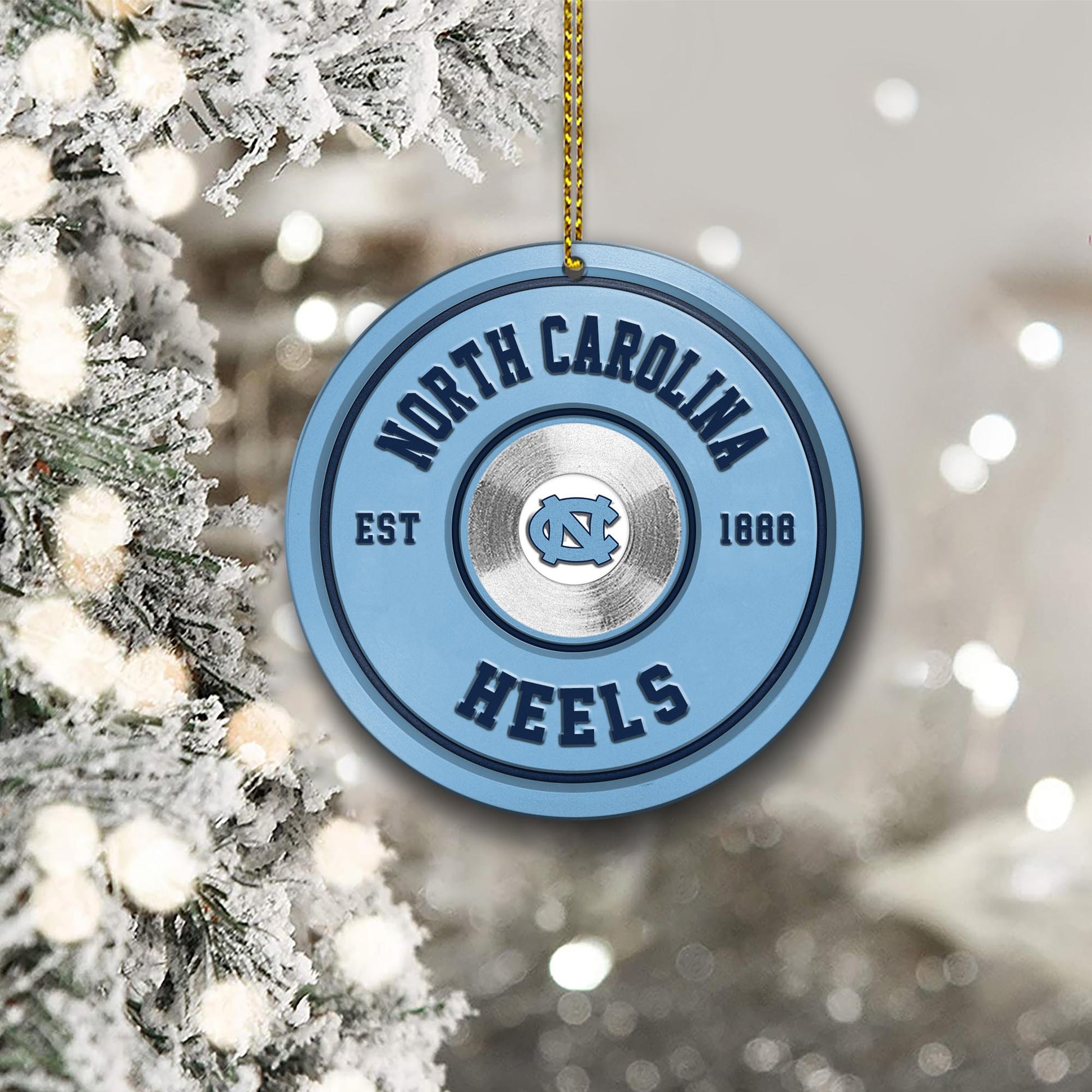 North Carolina Tar Heels Fitness Circle Aluminium Ornament 2 Side Trending New Arrivals H52883 ETUG311023