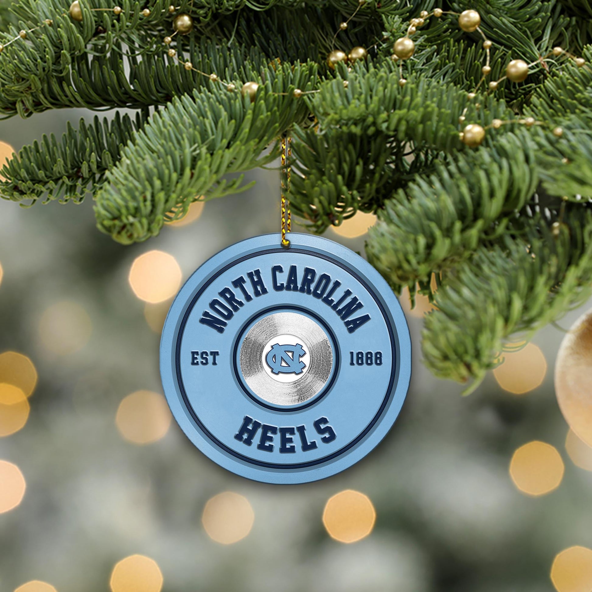 North Carolina Tar Heels Fitness Circle Aluminium Ornament 2 Side Trending New Arrivals H52883 ETUG311023