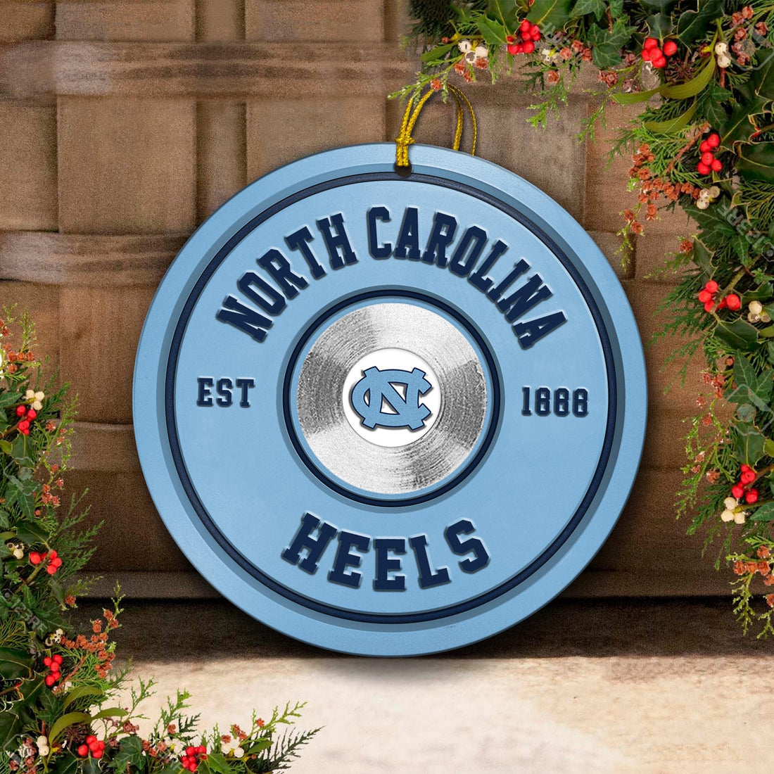 North Carolina Tar Heels Fitness Circle Aluminium Ornament 2 Side Trending New Arrivals H52883 ETUG311023