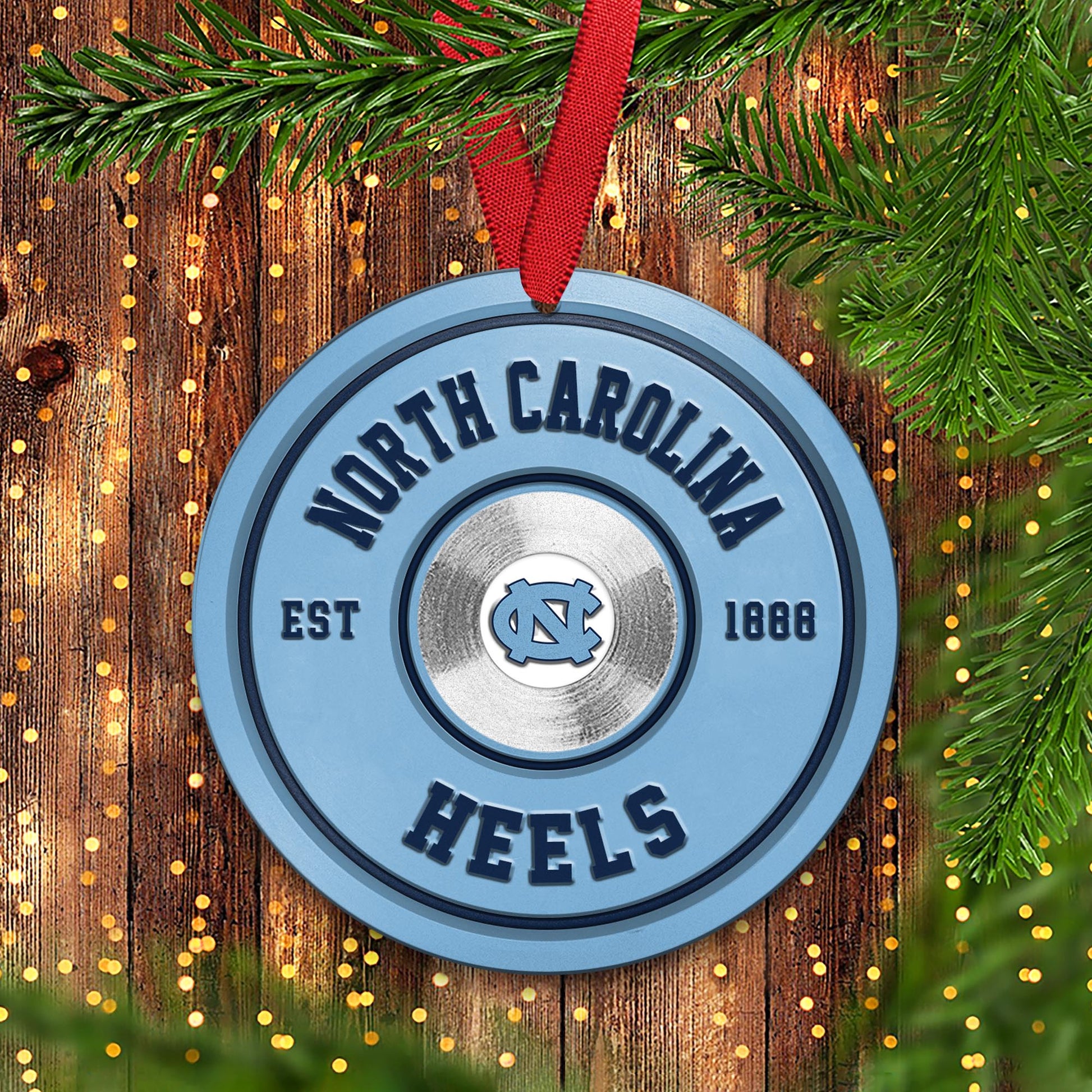 North Carolina Tar Heels Fitness Circle Aluminium Ornament 2 Side Trending New Arrivals H52883 ETUG311023